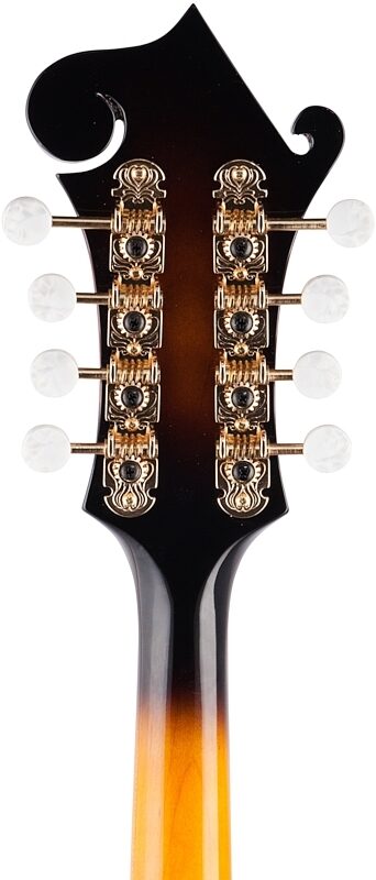 open zoom image for Washburn Florentine Cutaway Mandolin (with Case), New, Headstock Straight Back