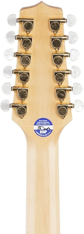 open zoom image for Takamine GJ72CE Jumbo Cutaway Acoustic-Electric Guitar, 12-String, Natural, Open Box (Very Good), Headstock Straight Back