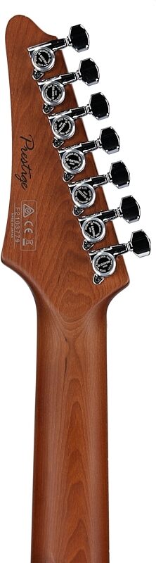 open zoom image for Ibanez AZ24047 Prestige 7-String Electric Guitar (with Case), Black, Headstock Straight Back