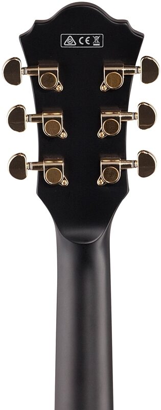 open zoom image for Ibanez AF75G Artcore Hollowbody Electric Guitar, Black Flat, Headstock Straight Back