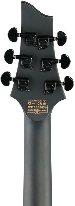 open zoom image for Schecter Damien-6FR Electric Guitar, Satin Black, Headstock Straight Back
