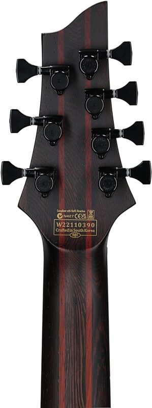 open zoom image for Schecter John Browne Tao-7 Electric Guitar, 7-String, Transparent Purple, Open Box (Very Good), Headstock Straight Back