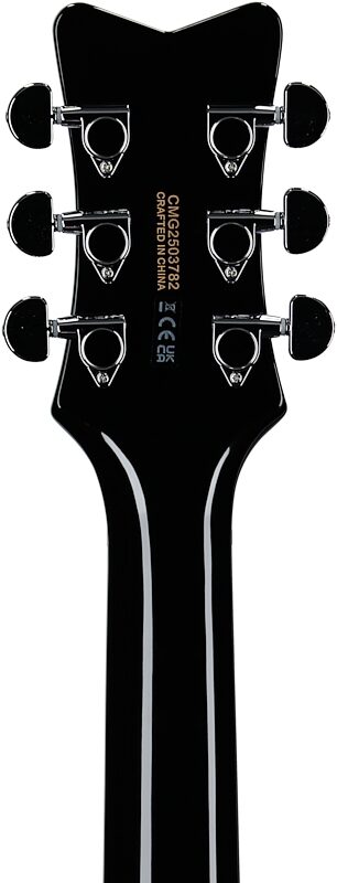 open zoom image for Gretsch Streamliner Jet Club 1 Pickup Electric Guitar, Jet Black, Headstock Straight Back