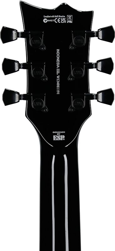open zoom image for ESP LTD EC-256FM Electric Guitar, Silver Sunburst Teardrop, Headstock Straight Back