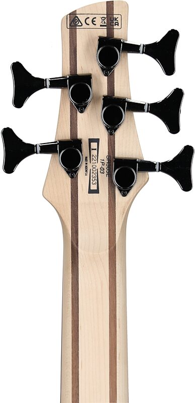 open zoom image for Ibanez SR305E Electric Bass, 5-String, Midnight Gray Burst, Headstock Straight Back