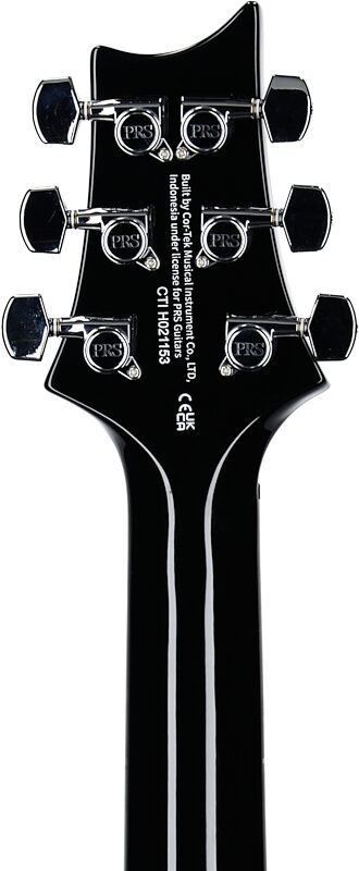 open zoom image for PRS Paul Reed Smith SE Custom 24 Quilt Top Electric Guitar (with Gig Bag), Exclusive Sapphire, Headstock Straight Back