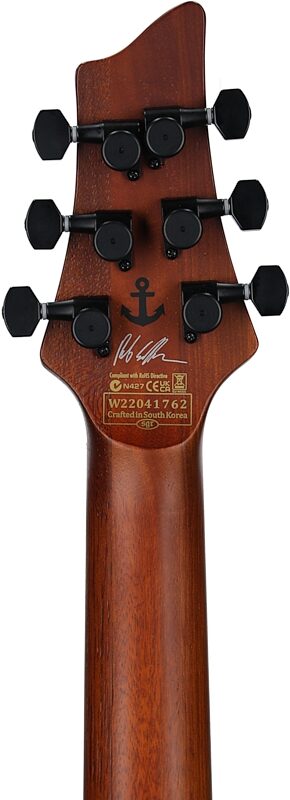 open zoom image for Schecter Rob Scallon C-1 Electric Guitar, Satin Dark Burst, Headstock Straight Back