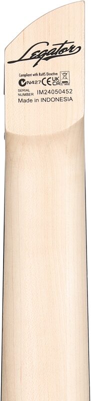 open zoom image for Legator Ghost 7 Super Shred Electric Guitar, Black Flame, Headstock Straight Back