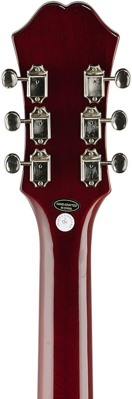 open zoom image for Epiphone Riviera Semi-Hollowbody Archtop Electric Guitar, Royal Tan, Headstock Straight Back