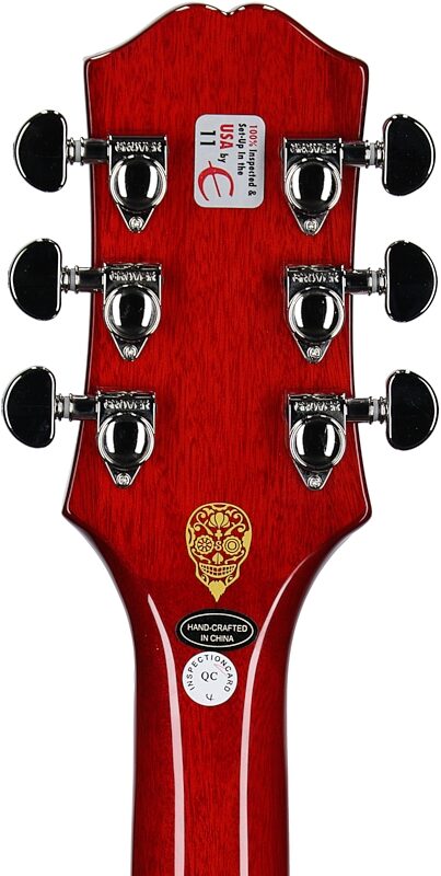 open zoom image for Epiphone Exclusive Shinichi Ubukata ES-355 Custom Electric Guitar (with Case), Satin Cherry, Open Box (Very Good), Headstock Straight Back