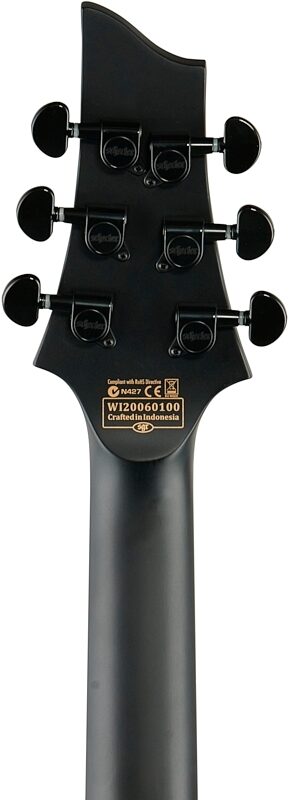 open zoom image for Schecter Damien-6 Electric Guitar, Satin Black, Headstock Straight Back