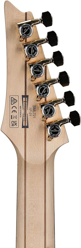 open zoom image for Ibanez SML721 Multi-scale Electric Guitar, Rose Gold Chameleon, Headstock Straight Back