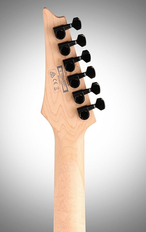 open zoom image for Ibanez GRG121DX Electric Guitar, Metallic Gray Sunburst, Headstock Straight Back