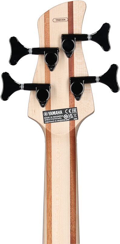 open zoom image for Yamaha TRBX304 Electric Bass, Black, Headstock Straight Back