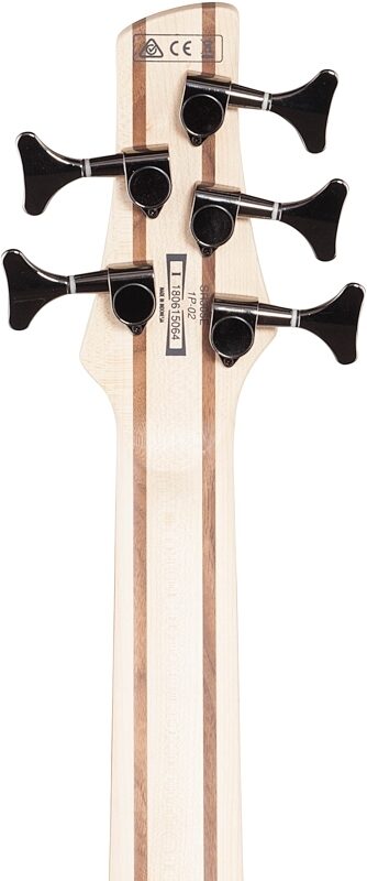 open zoom image for Ibanez SR305E Electric Bass, 5-String, Silver Sunburst, Headstock Straight Back