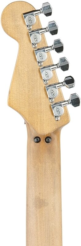 open zoom image for EVH Eddie Van Halen Striped Series Frankenstein "Frankie" Electric Guitar, Red, White, and Black, Headstock Straight Back