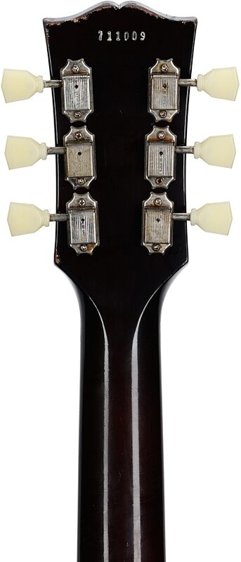 open zoom image for Gibson Custom 1957 Les Paul Goldtop Murphy Lab Light Aged Electric Guitar (with Case), Double Gold with Dark Back, Headstock Straight Back