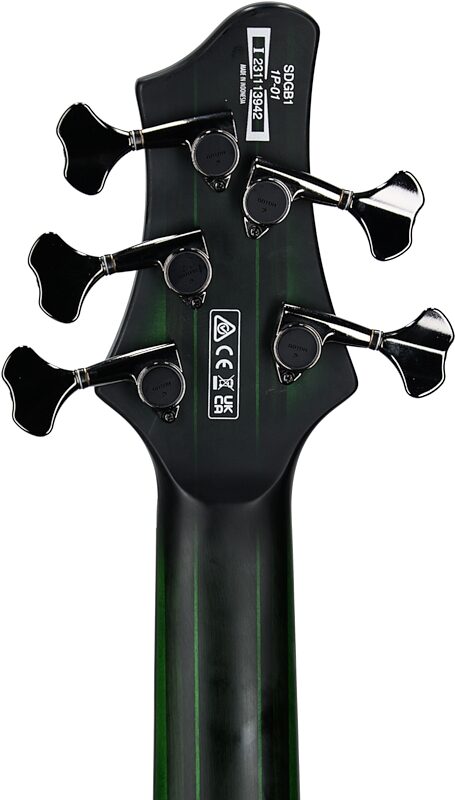 open zoom image for Ibanez SDGB1 Steve DiGiorgio Electric Bass, Dark Moss Burst, Headstock Straight Back