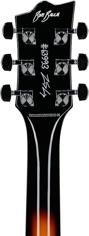open zoom image for Reverend Bob Balch Signature Electric Guitar, 3-Tone Sunburst, Headstock Straight Back