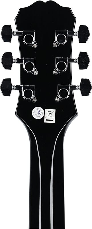 open zoom image for Epiphone Les Paul 100 Electric Guitar, Ebony, Headstock Straight Back