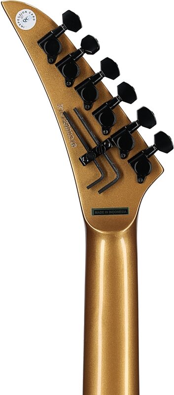 open zoom image for Kramer SM-1H Floyd Rose Electric Guitar, Buzzsaw Gold, Headstock Straight Back