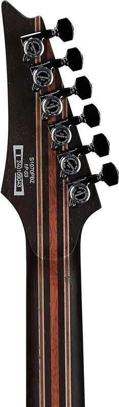 open zoom image for Ibanez S1070PBZ Premium Electric Guitar (with Gig Bag), Charcoal Black Burst, Open Box (Very Good), Headstock Straight Back