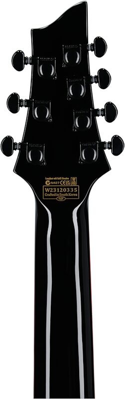 open zoom image for Schecter Sullivan King Banshee 7FR-S Electric Guitar, Obsidian, Headstock Straight Back
