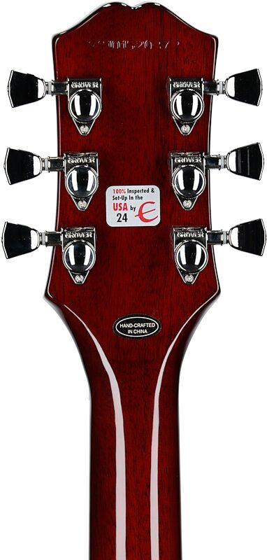 open zoom image for Epiphone SG Modern Figured Electric Guitar, Mojave Burst, with Gig Bag, Headstock Straight Back