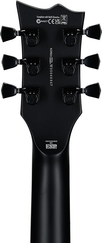 open zoom image for ESP LTD Deluxe EC-01FT Electric Guitar, Charcoal Burst Satin Teardrop, Headstock Straight Back