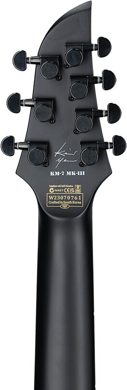open zoom image for Schecter Keith Merrow KM7 MKIII Legacy Electric Guitar, 7-String, Tri-White Satin, Headstock Straight Back