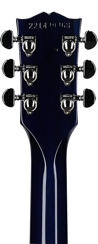 open zoom image for Gibson Les Paul Standard 60s Custom Color Electric Guitar, Figured Top (with Case), Blueberry Burst, Headstock Straight Back