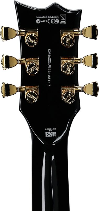 open zoom image for ESP LTD Deluxe EC-1000 Fluence Electric Guitar, Black, Headstock Straight Back