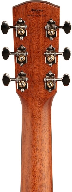 open zoom image for Alvarez Delta-00E Grand Concert Acoustic-Electric Guitar, Tobacco Sunburst, Headstock Straight Back