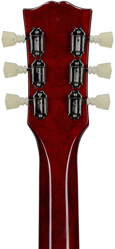 open zoom image for Epiphone Inspired by Gibson Custom Shop 1962 ES-335 Electric Guitar, Left-Handed (with Case), Sixties Cherry, Headstock Straight Back