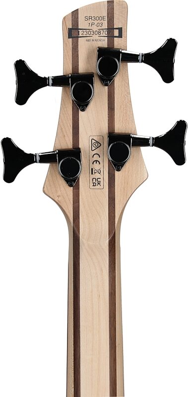 open zoom image for Ibanez SR300E Electric Bass, Midnight Gray Burst, Headstock Straight Back