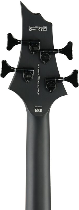 open zoom image for ESP LTD Tom Araya TA-204 FRX Electric Bass, Black Satin, Headstock Straight Back