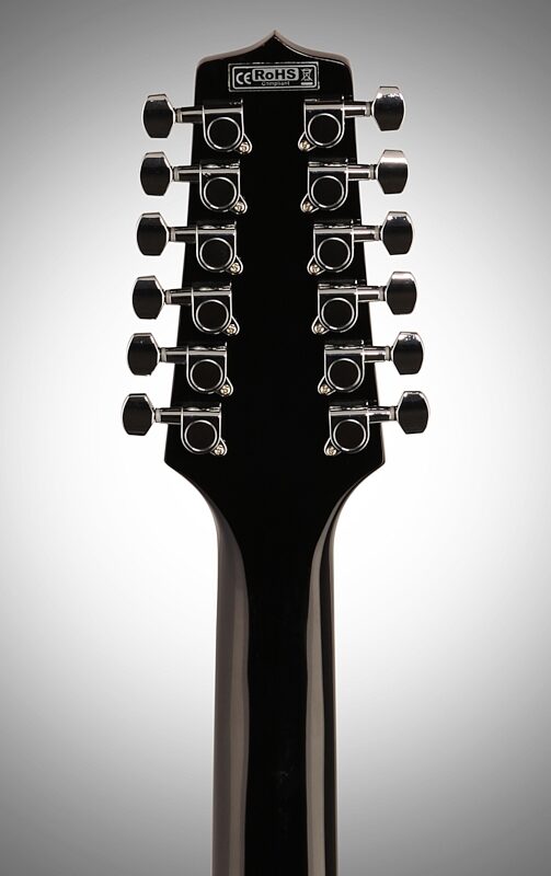 open zoom image for Takamine GD30CE Cutaway Acoustic-Electric Guitar, 12-String, Black, Headstock Straight Back