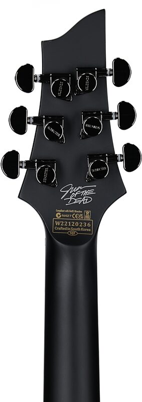 open zoom image for Schecter Juan of the Dead V-1 Electric Guitar, Black Reign, Headstock Straight Back