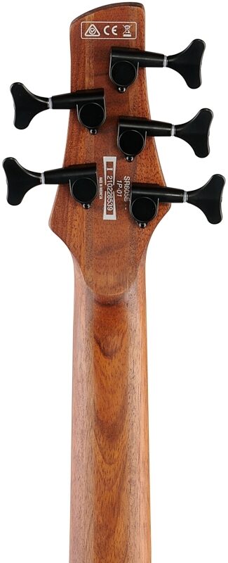 open zoom image for Ibanez SR605E Electric Bass, 5-String, Black Stained Burst, Headstock Straight Back