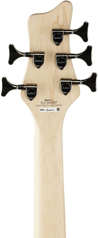 open zoom image for Jackson JS3QV Spectra Electric Bass, 5-String (with Laurel Fingerboard), Alien Burst, Headstock Straight Back