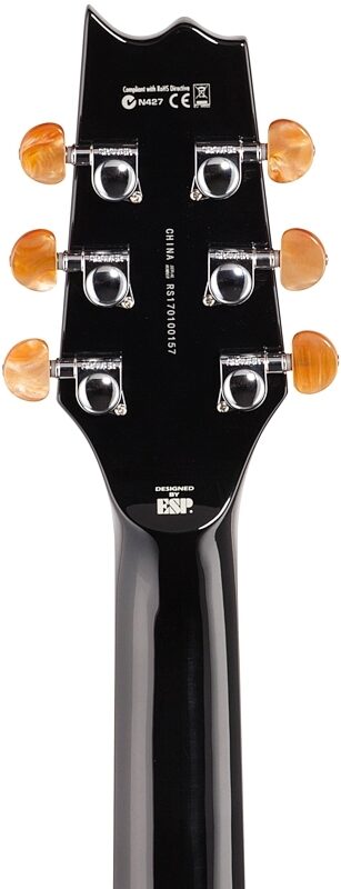 open zoom image for ESP LTD TL-6 Thinline 6 Acoustic-Electric Guitar, Black, Open Box (Very Good), Headstock Straight Back