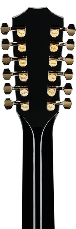 open zoom image for Taylor 657ce Doce Doble Grand Pacific Acoustic-Electric Guitar, 12-String (with Case), Black, Headstock Straight Back