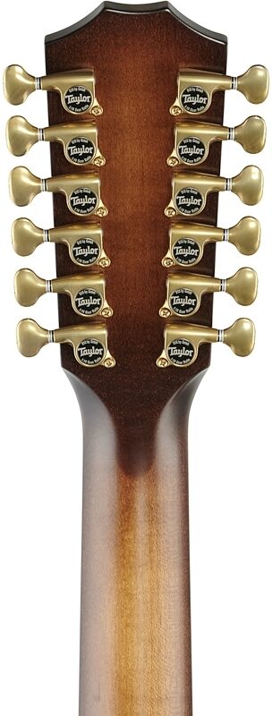 open zoom image for Taylor Builder's Edition 652ce Grand Cutaway Acoustic-Electric Guitar, 12-String (with Case), Wild Honey Burst, Headstock Straight Back