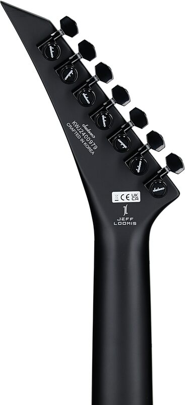 open zoom image for Jackson Pro Jeff Loomis Soloist SL7 HT Electric Guitar, 7-String, Black Ash, Open Box (Very Good), Headstock Straight Back