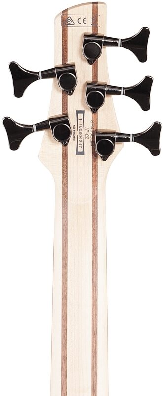 open zoom image for Ibanez SR405EQM Electric Bass, 5-String, Dragon Eye Burst, Headstock Straight Back