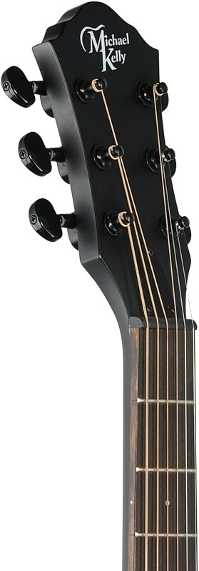 open zoom image for Michael Kelly Forte Port Exotic Java Ebony Acoustic Electric Guitar, Java, Headstock Straight Back