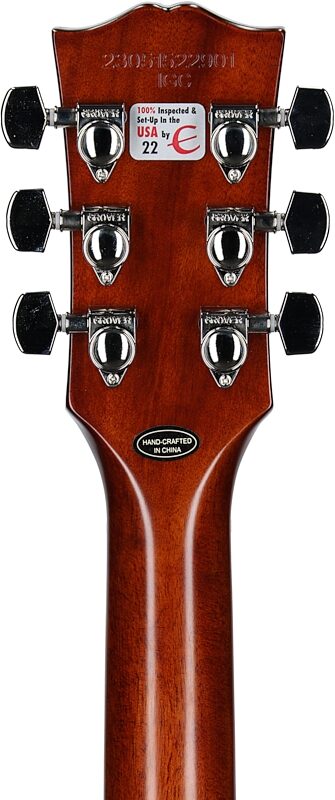 open zoom image for Epiphone Kirk Hammett "Greeny" 1959 Les Paul Standard Electric Guitar (with Case), Greeny Burst, Headstock Straight Back