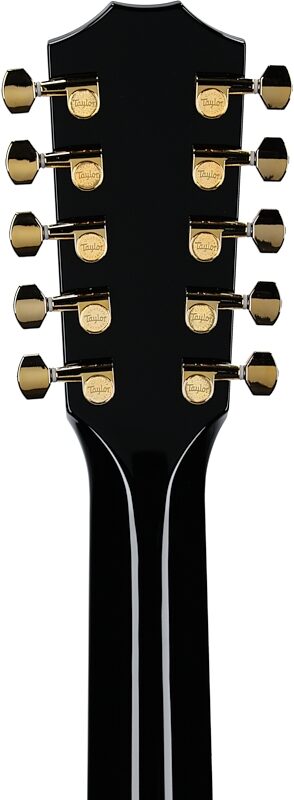 open zoom image for Taylor 657ce Bajo Quinto Grand Pacific Acoustic-Electric Guitar, 10-String (with Case), Black, Headstock Straight Back