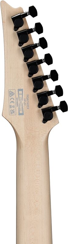 open zoom image for Ibanez RGA742EX Electric Guitar, Black Aurora Burst Matte, Headstock Straight Back