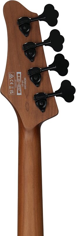 open zoom image for Ibanez MDM1300 Mode Electric Bass (with Gig Bag), Natural Stained Amber, Headstock Straight Back